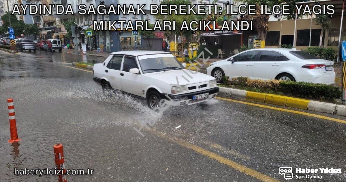 "Aydın'da Sağanak Bereketi: İlçe İlçe Yağış Miktarları Açıklandı" başlıklı haber için fotorealistik,